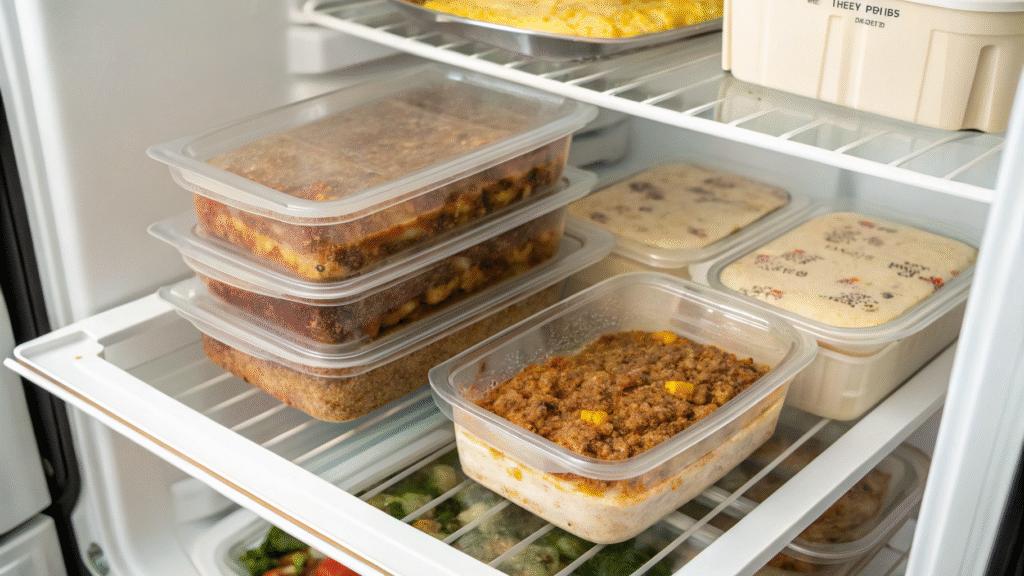 Burrito Bake Meal Prep im Kühlschrank