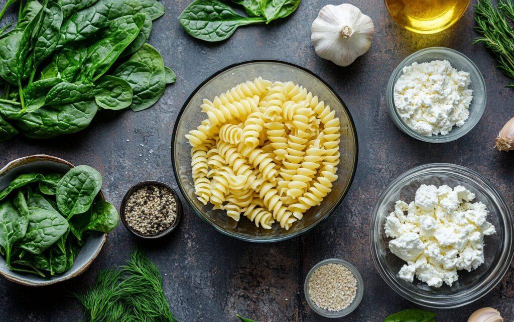 One Pot Pasta mit Spinat und Feta