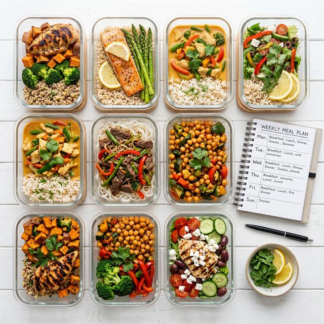 Wochenplan mit Meal Prep Ideen