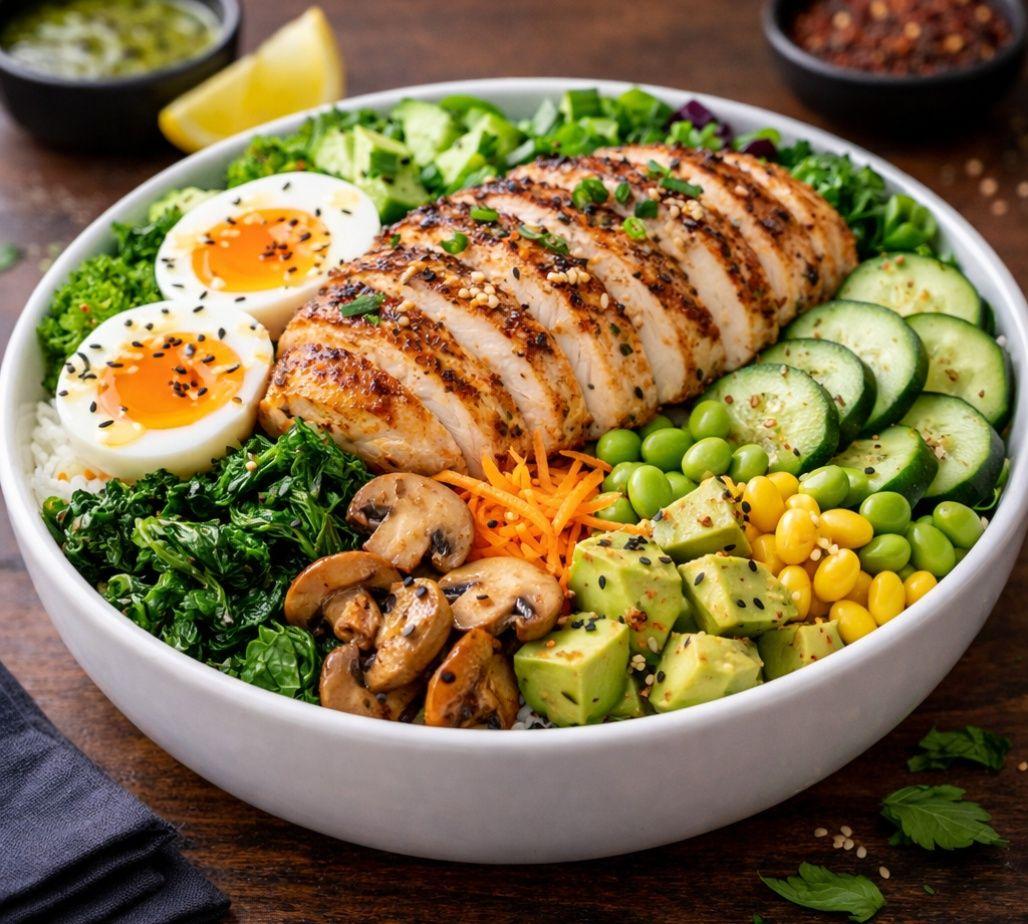 Ausgewogene Protein Bowl Ernährung
