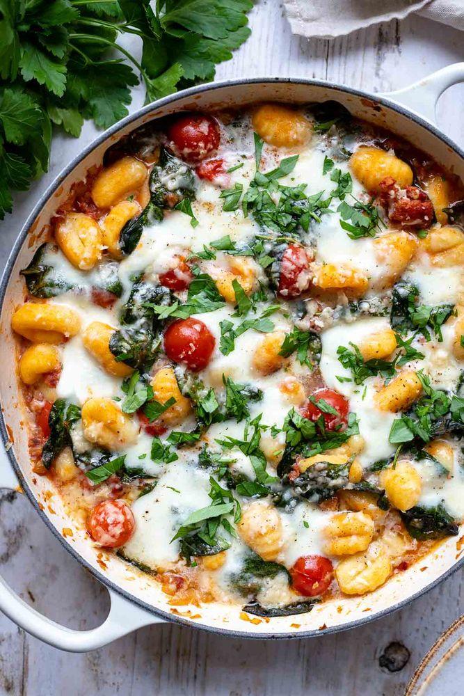 Überbackene Gnocchi mit Mozzarella