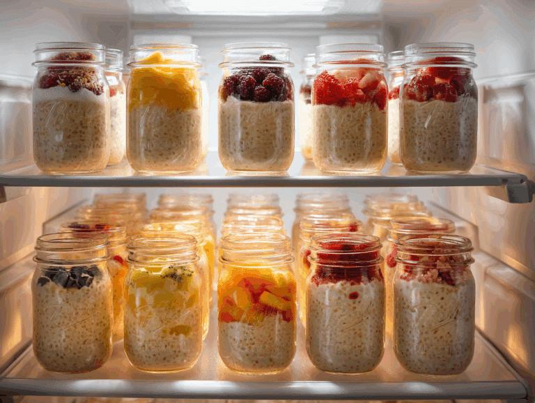 Meal Prep Overnight Oats Gläser Kühlschrank