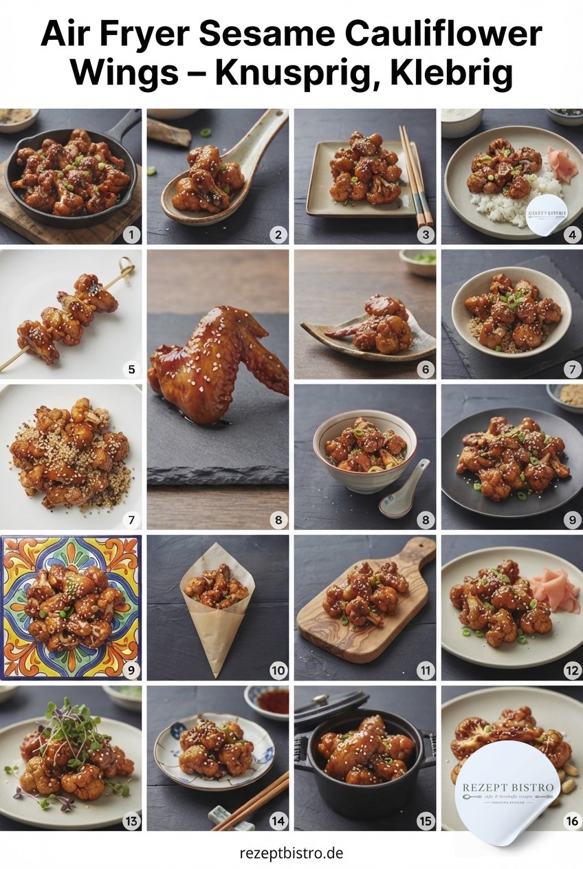 Air Fryer Sesame Cauliflower Wings – Knusprig, Klebrig,