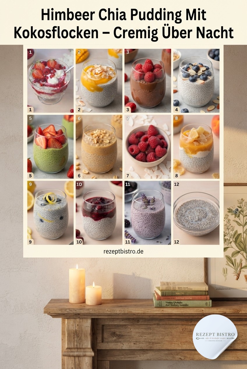 Himbeer Chia Pudding Mit Kokosflocken – Cremig Über Nacht
