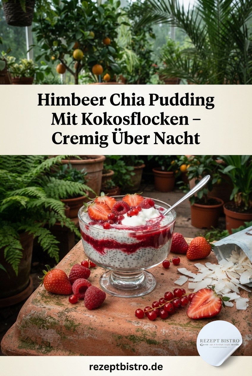 Himbeer Chia Pudding Mit Kokosflocken – Cremig Über Nacht