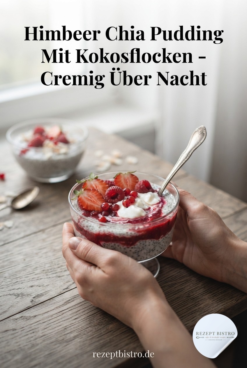 Himbeer Chia Pudding Mit Kokosflocken – Cremig Über Nacht