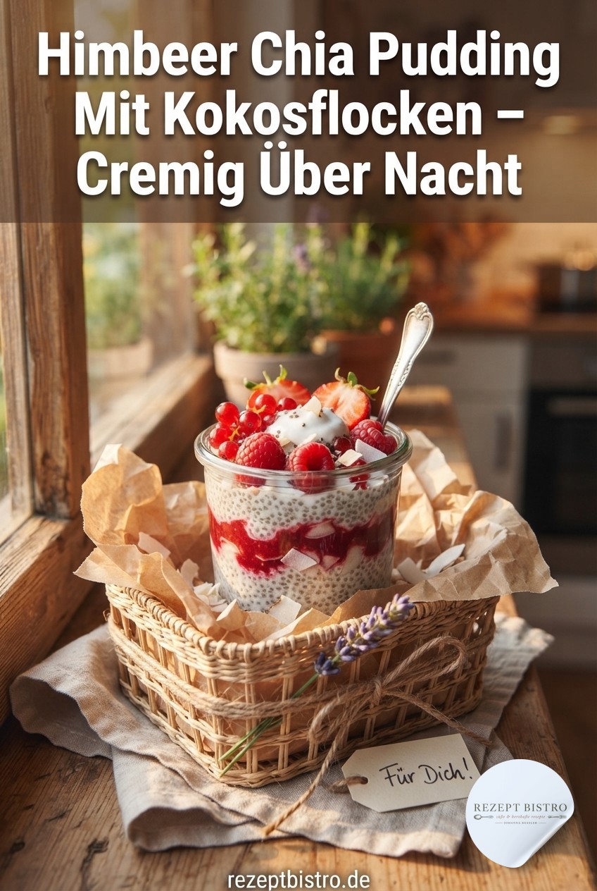 Himbeer Chia Pudding Mit Kokosflocken – Cremig Über Nacht