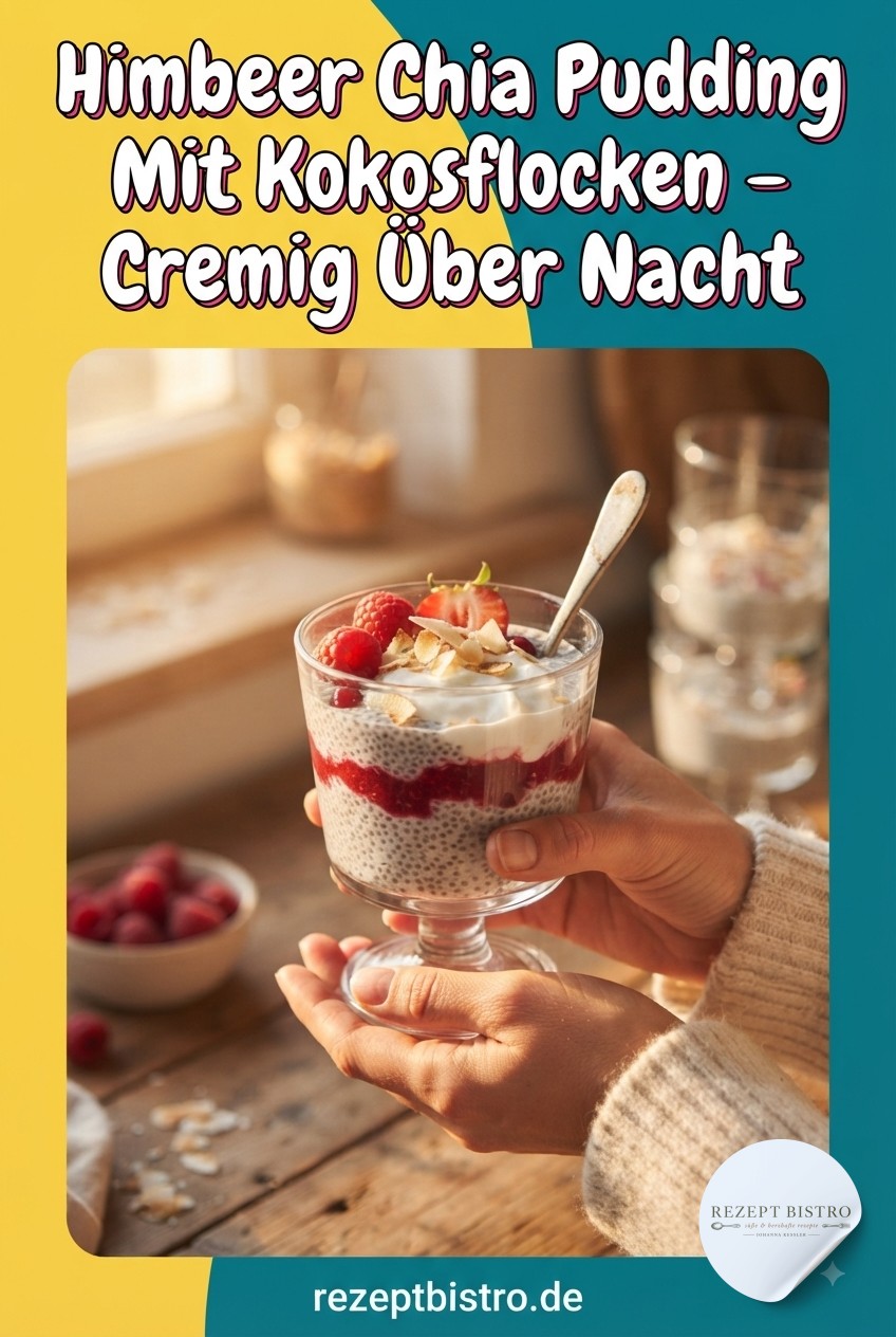 Himbeer Chia Pudding Mit Kokosflocken – Cremig Über Nacht