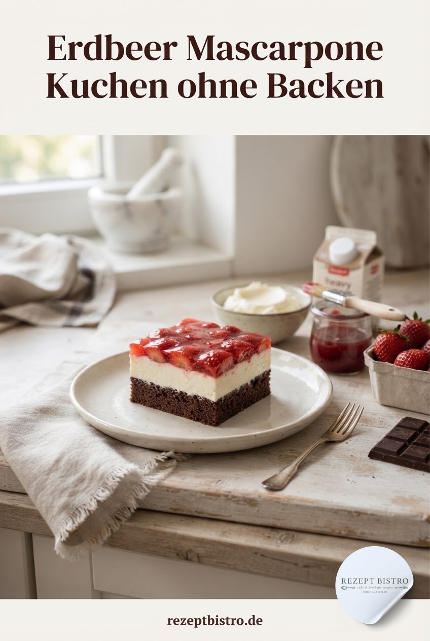 Erdbeer Mascarpone Kuchen ohne Backen
