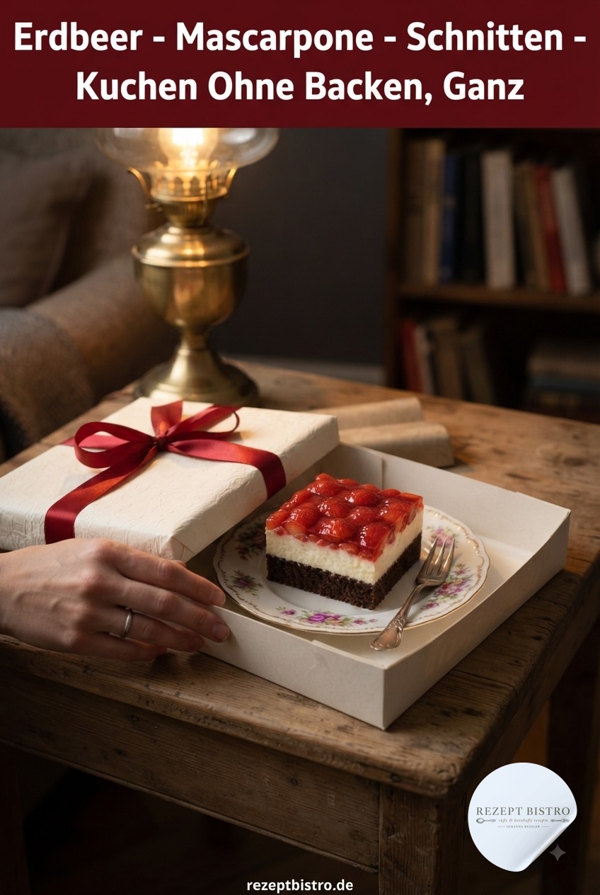 Erdbeer - Mascarpone - Schnitten - Kuchen Ohne Backen, Ganz