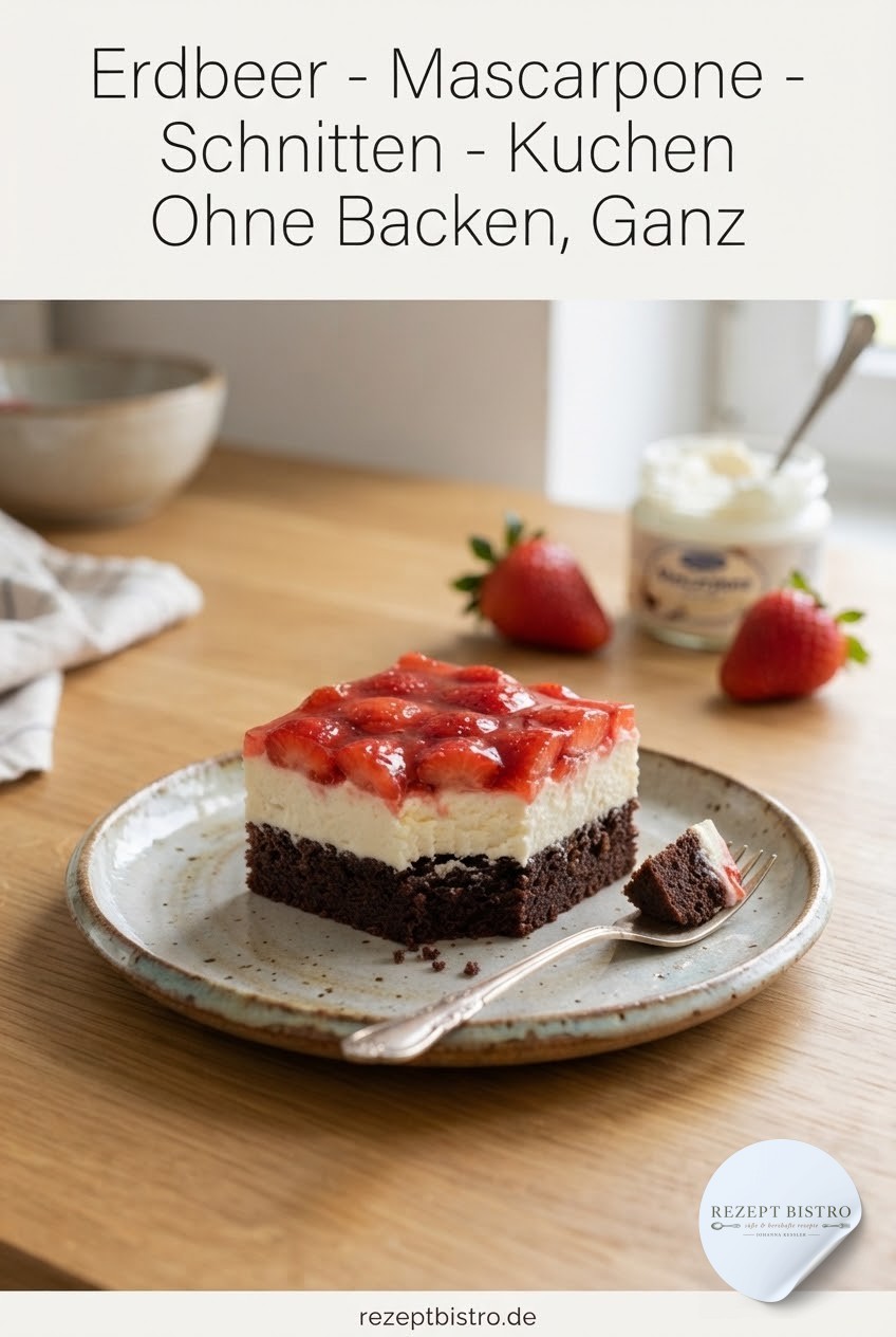Erdbeer - Mascarpone - Schnitten - Kuchen Ohne Backen, Ganz