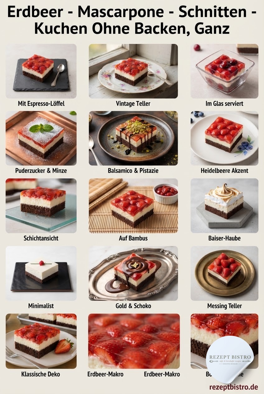 Erdbeer - Mascarpone - Schnitten - Kuchen Ohne Backen, Ganz