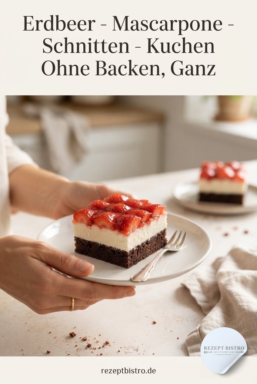 Erdbeer - Mascarpone - Schnitten - Kuchen Ohne Backen, Ganz