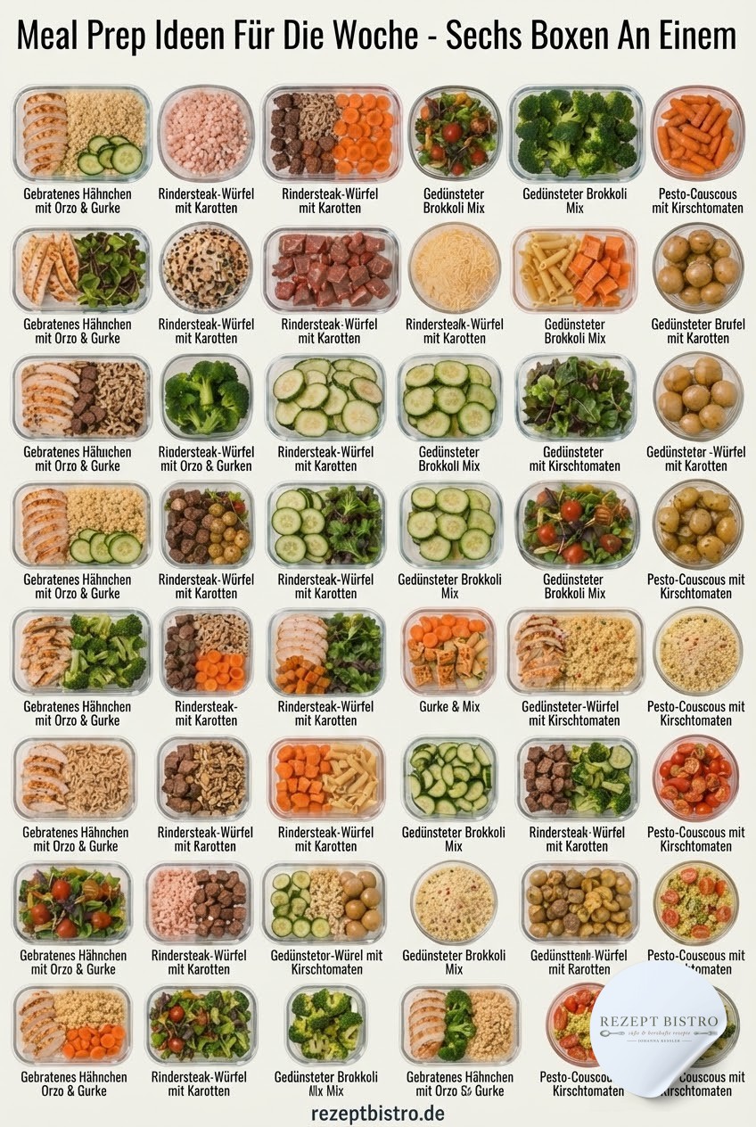 Meal Prep Ideen Für Die Woche - Sechs Boxen An Einem