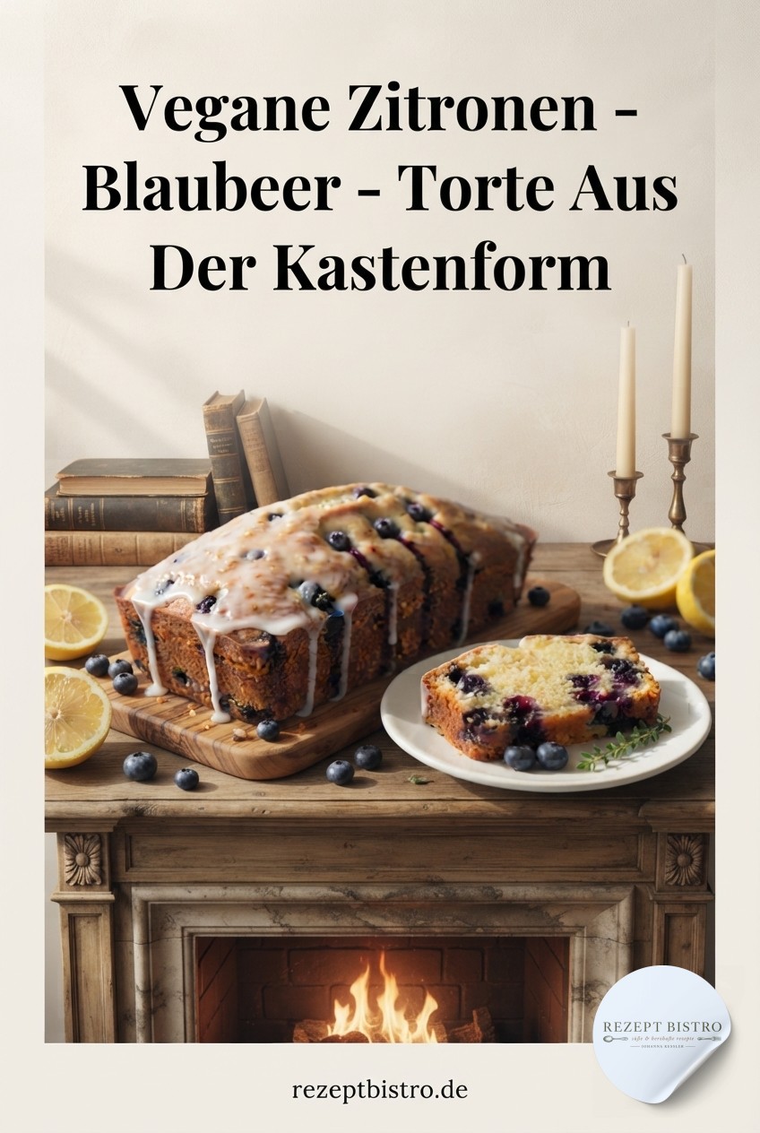 Vegane Zitronen - Blaubeer - Torte Aus Der Kastenform