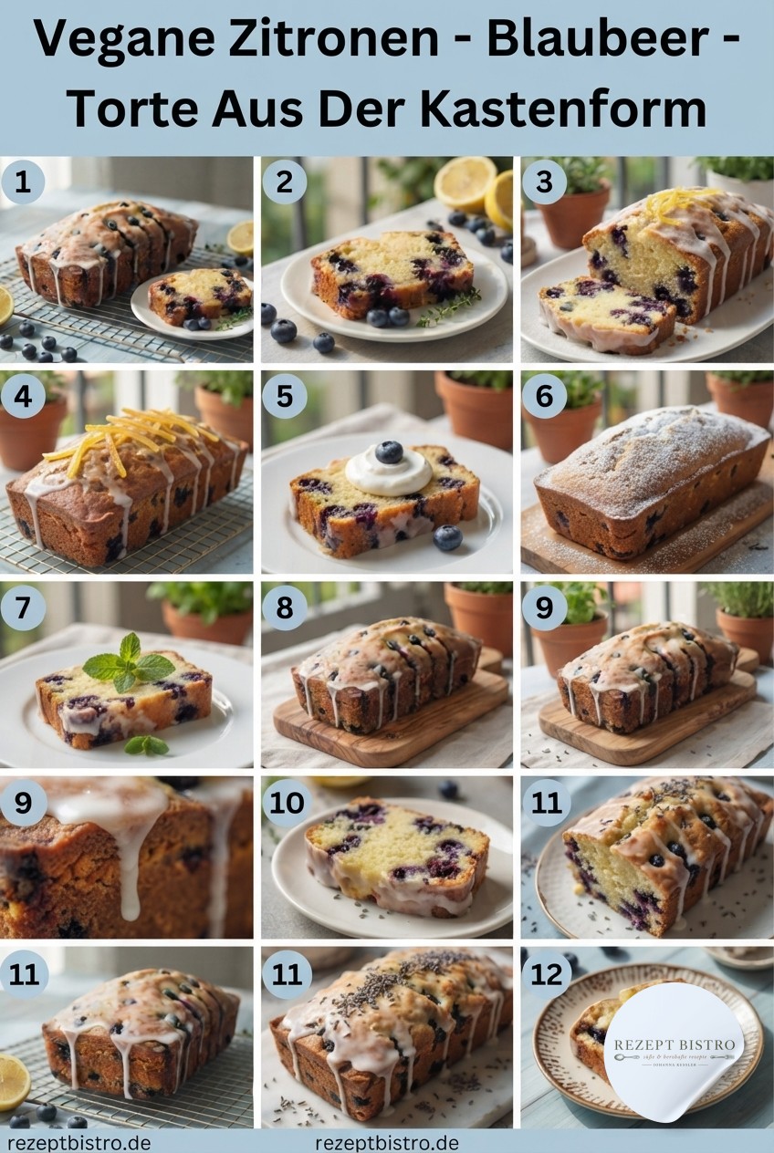 Vegane Zitronen - Blaubeer - Torte Aus Der Kastenform