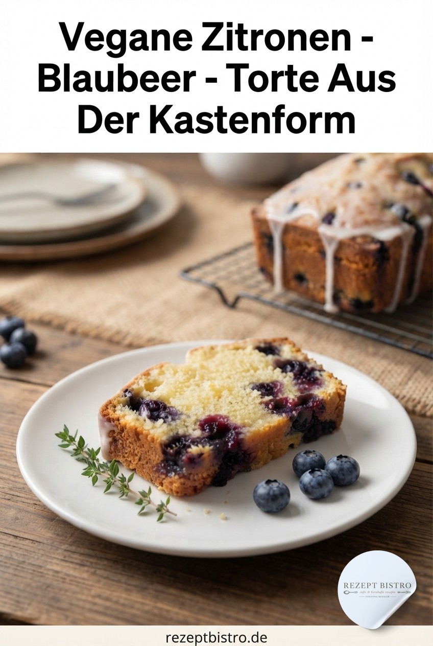 Vegane Zitronen - Blaubeer - Torte Aus Der Kastenform