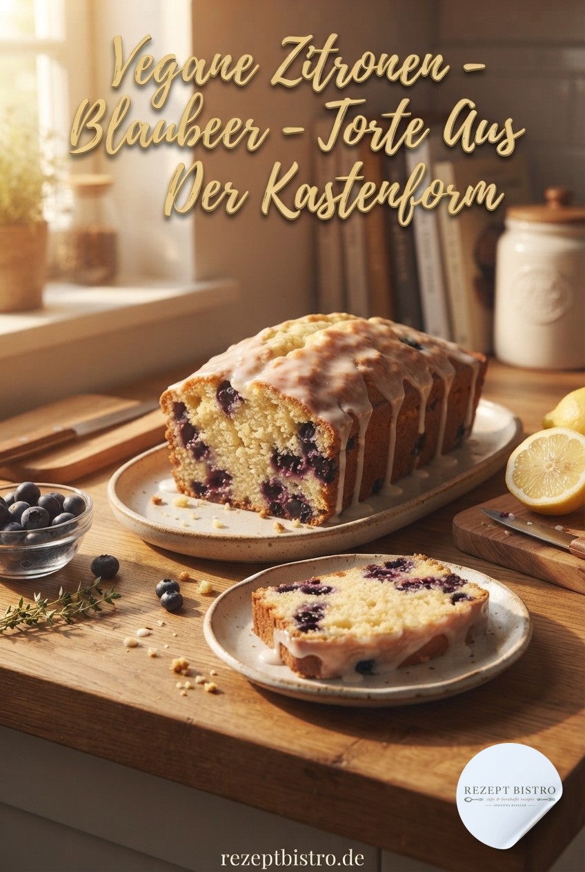 Vegane Zitronen - Blaubeer - Torte Aus Der Kastenform