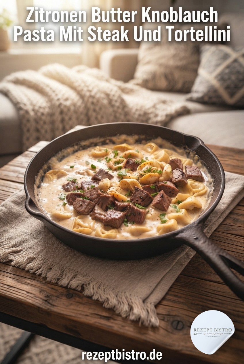 Zitronen Butter Knoblauch Pasta Mit Steak Und Tortellini