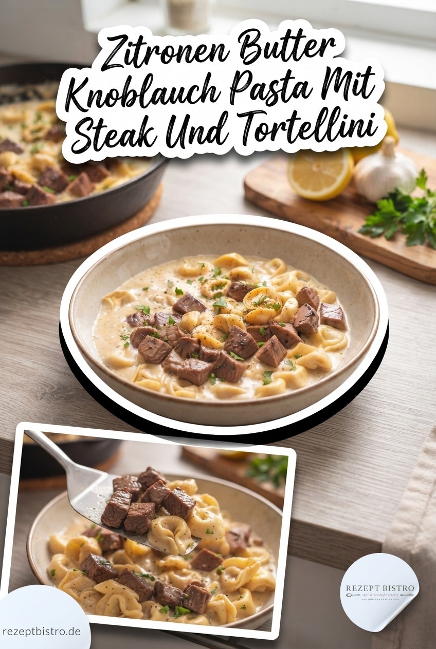 Zitronen Butter Knoblauch Pasta Mit Steak Und Tortellini