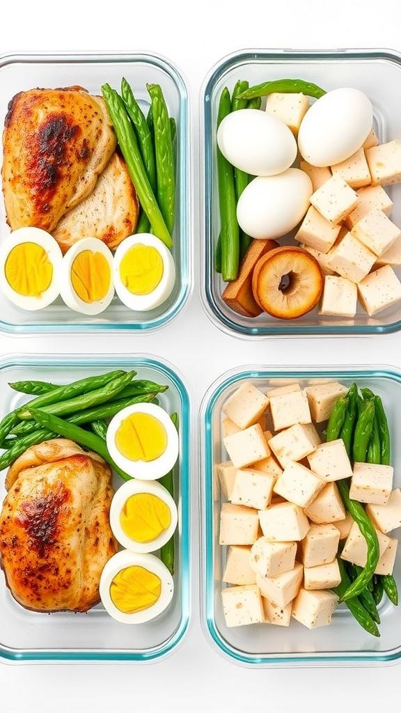 Proteinreiche Meal Prep Zutaten