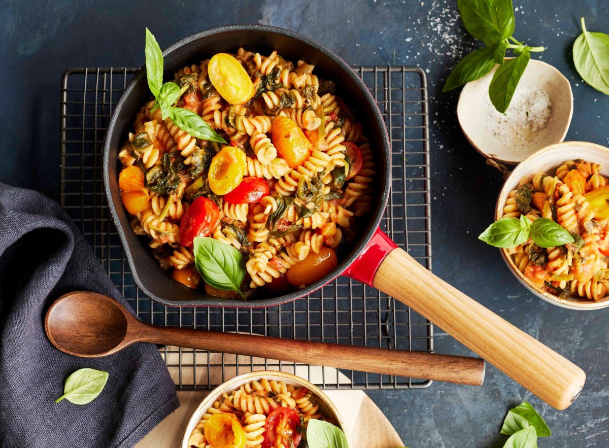 Servierte vegane One Pot Pasta