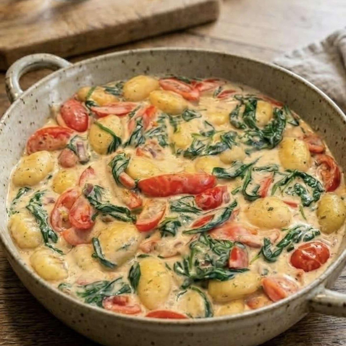 Vegane Gnocchi mit Spinat