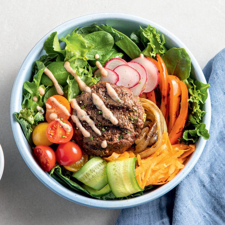 Gesunde Burger Bowl