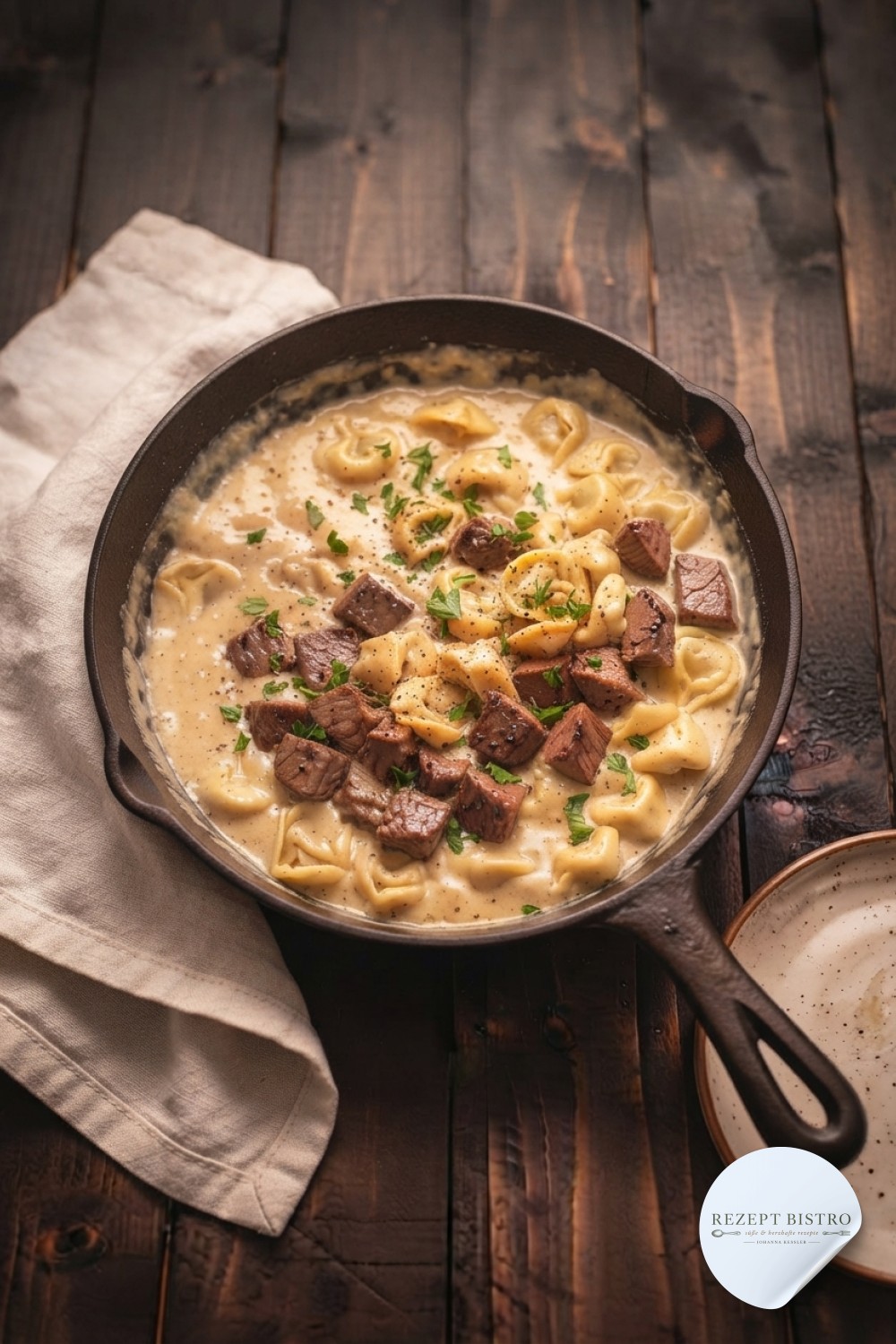 Zitronen Butter Knoblauch Pasta Mit Steak Und Tortellini